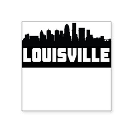 CafePress Louisville Kentucky Skyline Sticker Square Bumper Sticker Car Decal