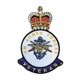HM Armed Forces Veteran Patch (3 Inch) British Military Embroidered Iron/Sew-on Badge DIY Gift Patches