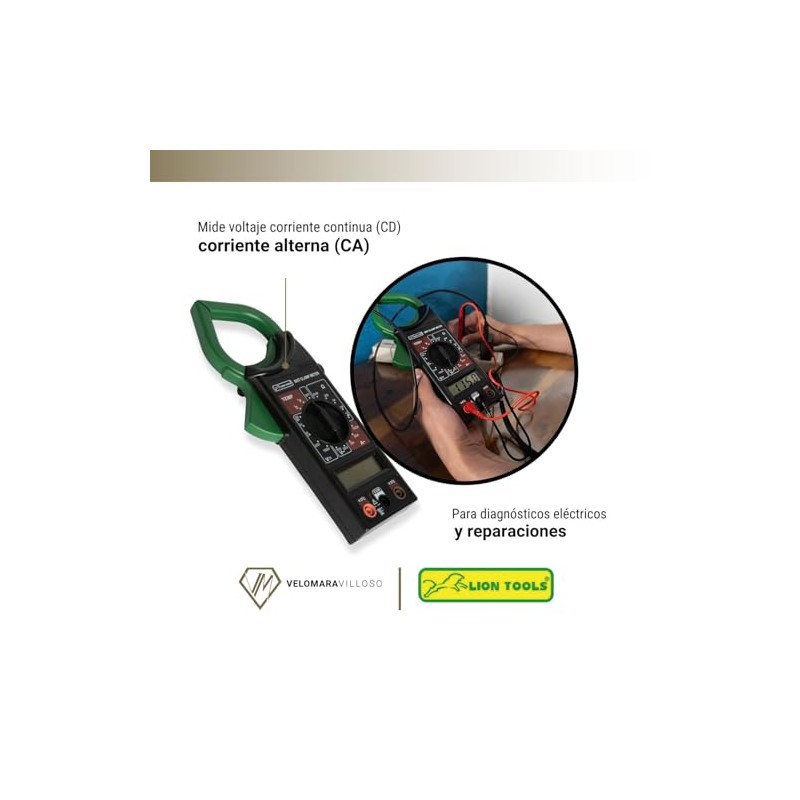 Multimetro Digital Profesional Medidor Corriente Gancho Lion Portatil Estuche Manual