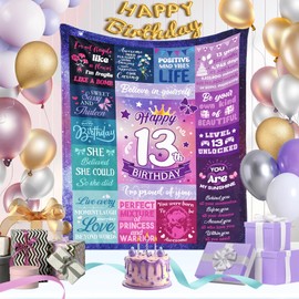 13 Year Old Girl Gifts, Gifts for 13 Year Old Girl, 13th Birthday Gifts for Girls, 13th Birthday Decorations for Girls, 13 Year Old Girl Birthday Gift Ideas, 13 Year Old Girl Blanket 60" X 80"