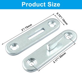 Hordion 4 Sets 3" Bed Rail Fasteners, Wood Bed Rail Fittings Furniture Bed Frame Hardware