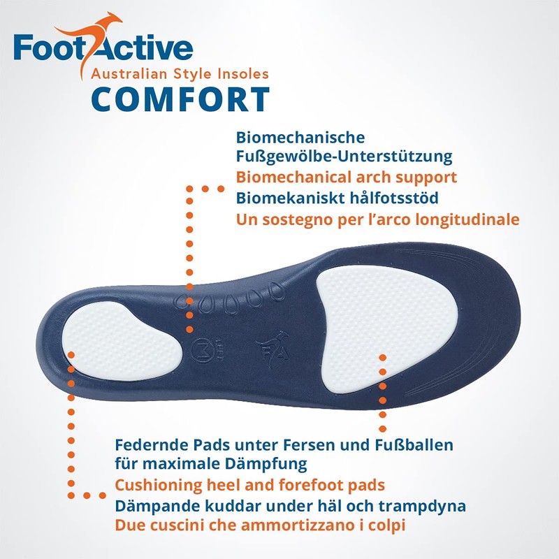 FootActive Comfort Original Brand Insoles, Wonderful Walking Comfort for Feet,