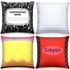 Booson 4 Pcs Back to School Composition Book Throw Pillow