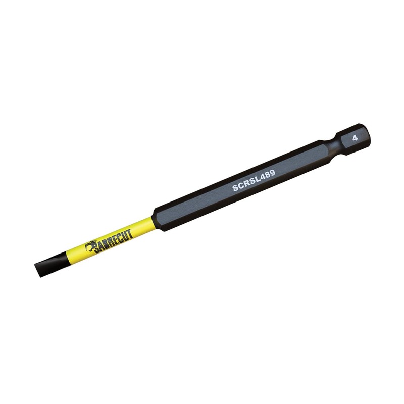 5 x SabreCut SCRSL489_5 89mm SL4 Slotted Magnetic Impact Screwdriver