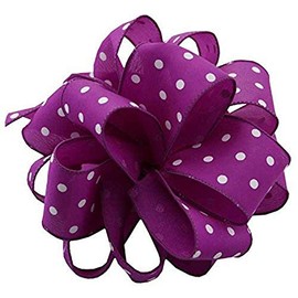 Berwick Offray DWI White Dots Wired Edge Ribbon-1-1/2 Wide X 50 Yards-Purple