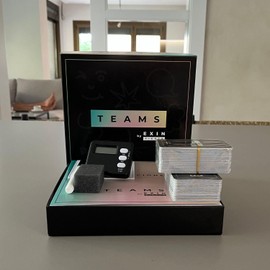 E X I N Teams - Mimic Board Game | 4-20 Players | 30-45 Minutes Game | 180 Double Cards | 5 Rounds for Maximum Words | Gestures / Sounds/Drawings | Gift | +16 Years