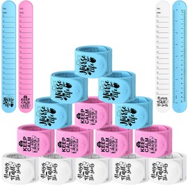 Sureio 15 Pcs Slap Bracelet To Do List Wrist Notes for Nurses Reusable Wearable Silicone Reminder Notepad Waterproof Erasable Memo Wrist Strap for Daily Planner Nurse CNA Week Gifts(Ruler List)