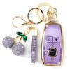Rayslesan Sparkly Key Fob Cover with Cherry Keychain, Bling TPU