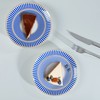 fanquare 8" Modern Dessert Plates, Blue Stripe Salad Plates Set