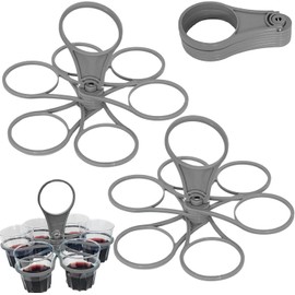 2 Pack Foldable Cup Carrier - Grey Portable Drinks Holder for 6 Cups - Reusable Drinks Carrier Tray for Holidays, Sports & Outdoors - Compact & Spill-Proof Design