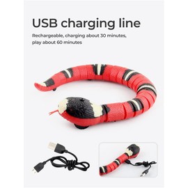 TooToo Pet Cat Toy Smart Sensing Snake Toys Cats USB Charging Electron Interactive Toy