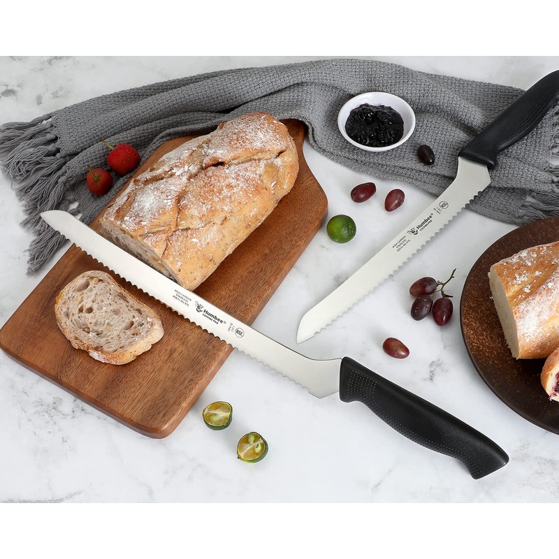 Humbee 10 Inch Cuisine Pro Serrated Bread Knife, Premium Stainless
