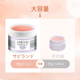 Saviland Builder Gel 2.1 oz (60 g) Long with 100 pcs Foam Nail Protection Nail Repair Supplies Nail Reinforcement Nail Brush Included (Nude Pink)