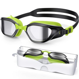 Vegemono Swim Goggles, Unisex Adult Swimming Goggles Anti Fog Anti UV No Leakage Wide View for Men Women Youth