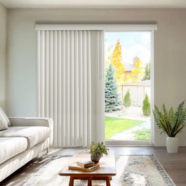 CHICOLOGY Vertical, Door, Shades, Blackout Blinds, Window Shade, for Sliding Doors, Oxford Alabaster (Vinyl) 78" W X 84" H