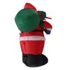 3.9ft Inflatable Santa with Gift Bag Light Decoration Polyester Easy