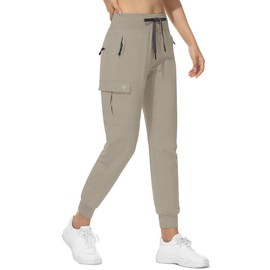 RlaGed Women’s Lounge Cargo Hiking Pants Lightweight Joggers Quick Dry Water Resistant Outdoor Fishing UPF 50+ Sweatpants with Zipper Pockets
