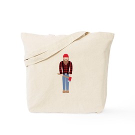 CafePress Lumberjack Logging Man Axe Tote Bag Reusable Natural Beige Canvas Shopping Bag