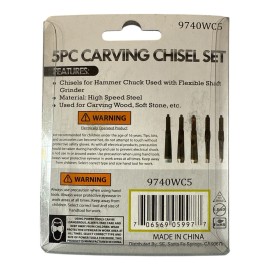 Sona Enterprise  5pc Carving Chisel Set for Hammer Chuck - 9740WC5