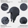 GADIEMKENSD Winter Trapper Hunting Hat with Earflaps Brim Visor Reflective