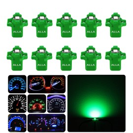 Alla Lighting Super Bright B8.3D 17058 202259 2721 MF8 LED Bulbs,Green Instrument Panel Lights 3030 SMD Dashboard, Gauge Cluster Speedometer, Indicator Lights