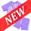 TFJH E Girls Short Sleeve Swimwear 2pcs Rash Guard Sets