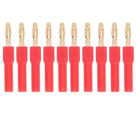 10Pcs Banana Plug 4.0mm Male to 2mm Female Connector 30V AC 60V DC 32A for Testing Red