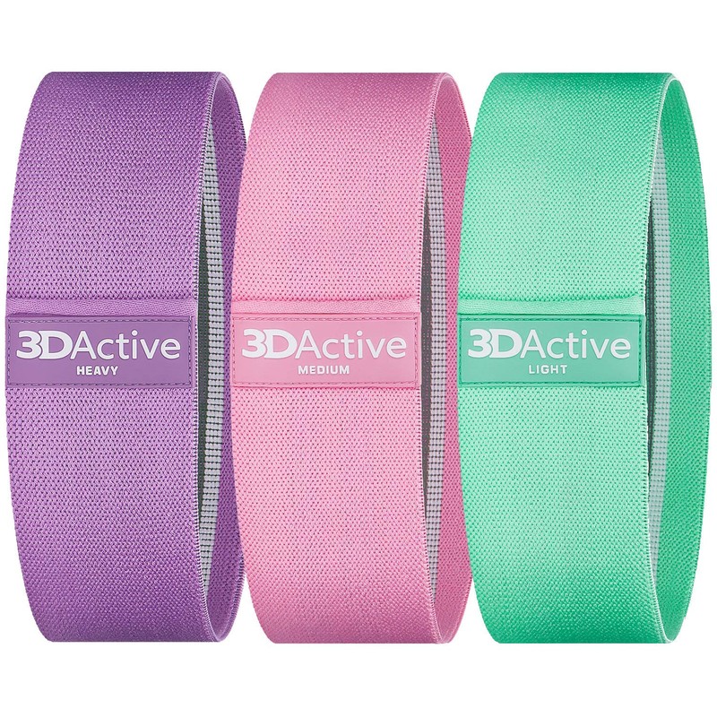 3DActive - Bandas de resistencia de tela para piernas y