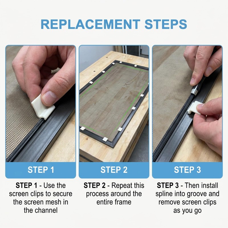 2.6cm Screen Repair Clips for Rescreening Pool and Patio Flat