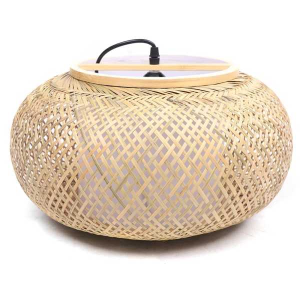 Unbranded 23.5" 40W Retro Bamboo Rattan Wicker Chandelier Ceiling Lantern