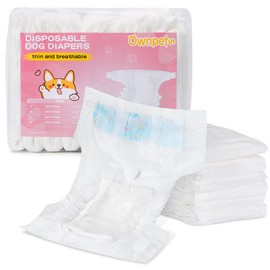 Ownpets Pet Disposable Female Dog Diapers - Doggie Diapers Waist Full-Wrapped, Super Absorbent, Anti-Leakage Protection, Fit for Female Dog in Heat, Excitable Urination or Incontinence, Small 14 PCs