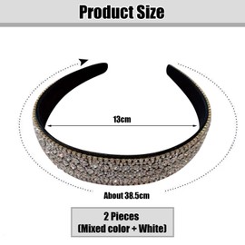 2 Stück Stirnbänder Für Damen, Strass-Stirnbänder Für Damen, Modische Stirnbänder Für Mädchen, Glänzende Party-Stirnbänder, Haarschmuck Für Damen