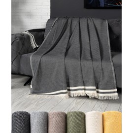 pamuq Sofa Blanket 170 x 230 cm, Olive Green - Bedspread Blanket for Sofa Throw Blanket Couch Blanket Couch Throw Blanket