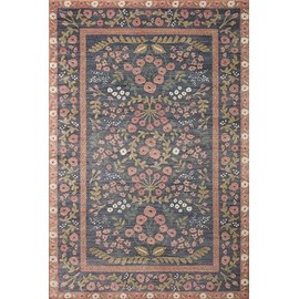 Loloi Rifle Paper Co Fiore Navy/Rust 2'-7" x 4' Accent Rug