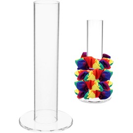KALLORY Soporte De Scrunchie Acrílico Transparente Organizador De Exhibición Para Bandas De Cabello Corbatas Pulseras Y Joyas Torre De Accesorios Para Tocador 8.66X3.93X1.77in