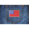 American Flag Reflective Patch - 3x2 inch. Embroidered Iron on