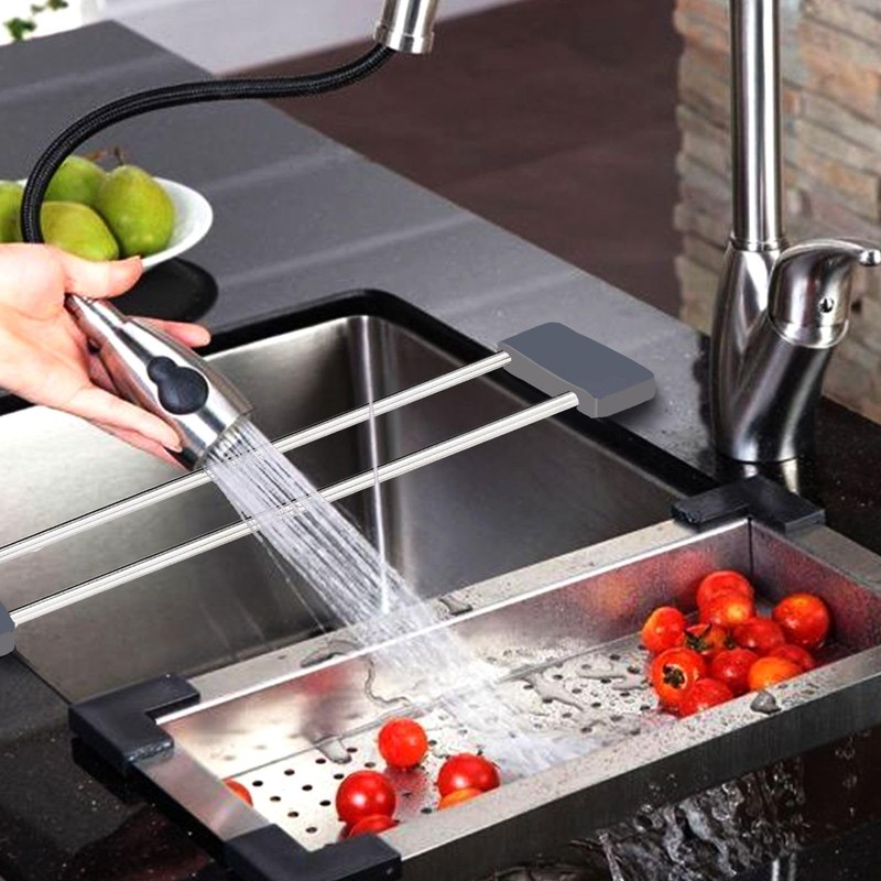 DALAETUS 2 Pcs Telescopic Drain Racks Set, Multifunctional Over the
