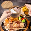 Wood Salt and Pepper Bowl, with Swivel Lid and Spoon