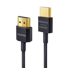 DigiForce Premium High Speed HDMI Cable [HDMI 2.0] 0.9m / 4K60Hz/HDR Compatible/18Gbps / Type A Male to Type A Male / Slim Type / HDMI Certified (Black, 0.9 m)