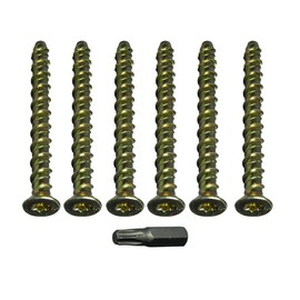 One Stop DIY 40 x Masonry Concrete Screws Torx Head Self Tapping M6 100mm + Bit