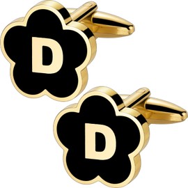 XXKOTWA Gold Initail Cuff Links for Mens French Cuff Drsee Shirts,26 Alphabet Stainless Steel Cufflinks for Men, Business Wedding Shirts A-Z