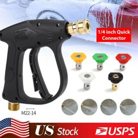 Unbranded High pressure 4350 PSI car wash gun (water gun + 5 nozzles) 1/4" quick coupler