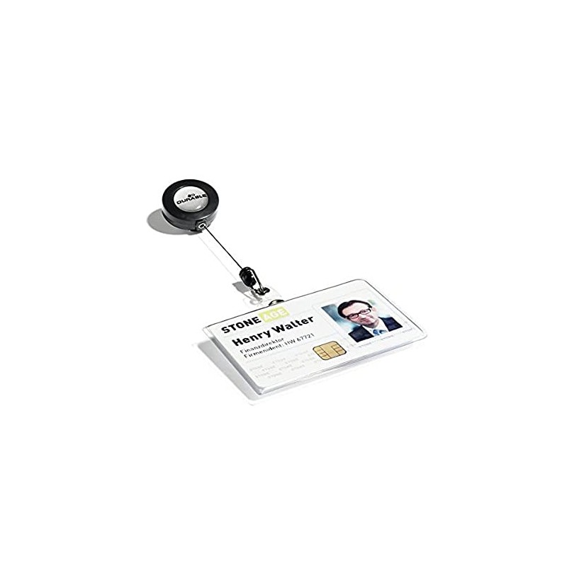 Durable Name Badge with Badge Reel Landscape (Pack of 10)