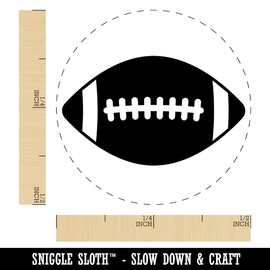 Football Sport Self-Inking Rubber Stamp Ink Stamper for Stamping Crafting Planners - 1/2 Inch Mini - Blue Ink