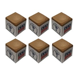Half Dozen Tan Silver Cup Pool Cue Chalk