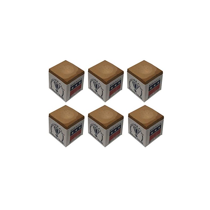 Half Dozen Tan Silver Cup Pool Cue Chalk