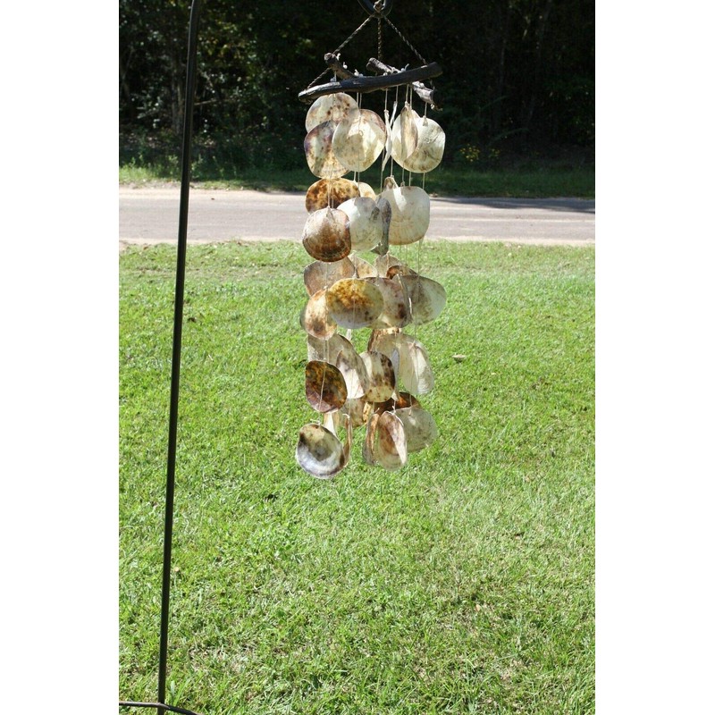 Salty Pelican Pack of 2 Large Saddle Oyster Seashells Windchime