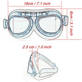 evomosa Vintage Retro Motorcycle Cycling Sports Goggles Glasses Helmet Glasses PC Lens UV Protection Multi-Purpose Protective Glasses Punk Goggles (Clear)