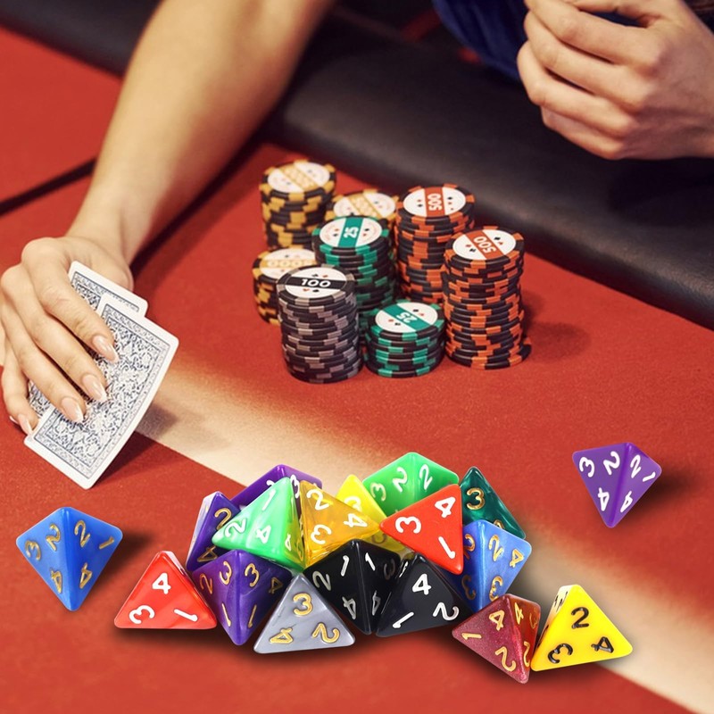 40 Pcs Polyhedral Dice,D4 Sided Mixed Colour Dice,Dungeons and Dragons