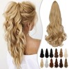 Wodelanle Ponytail Extension 18″ Claw Wavy Curly Clip in Ponytail